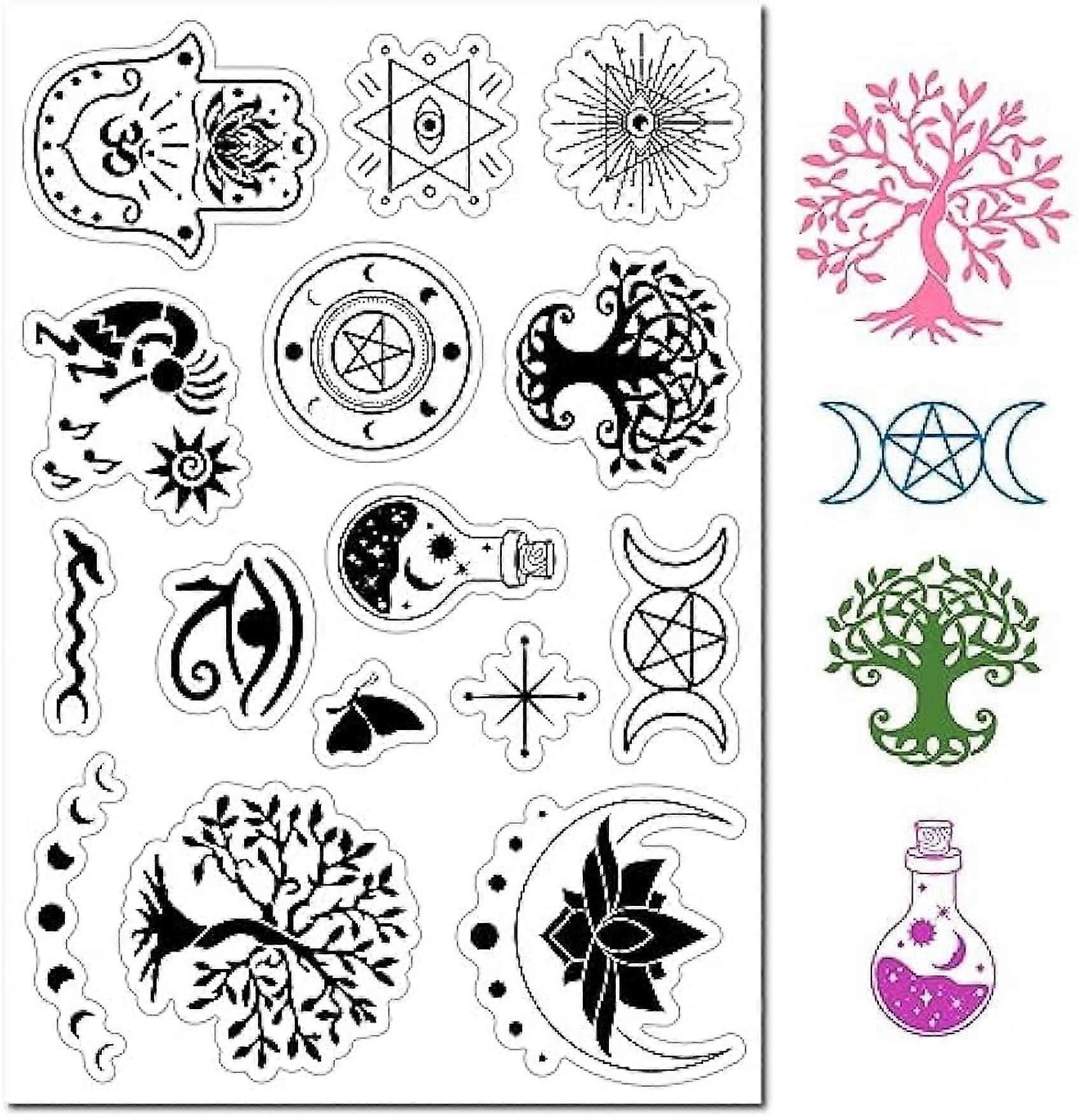 1PC Custom PVC Clear Stamps for Photo Album Stamp Sheets Film Frame Hamsa Hand Pattern 160x110x3mm