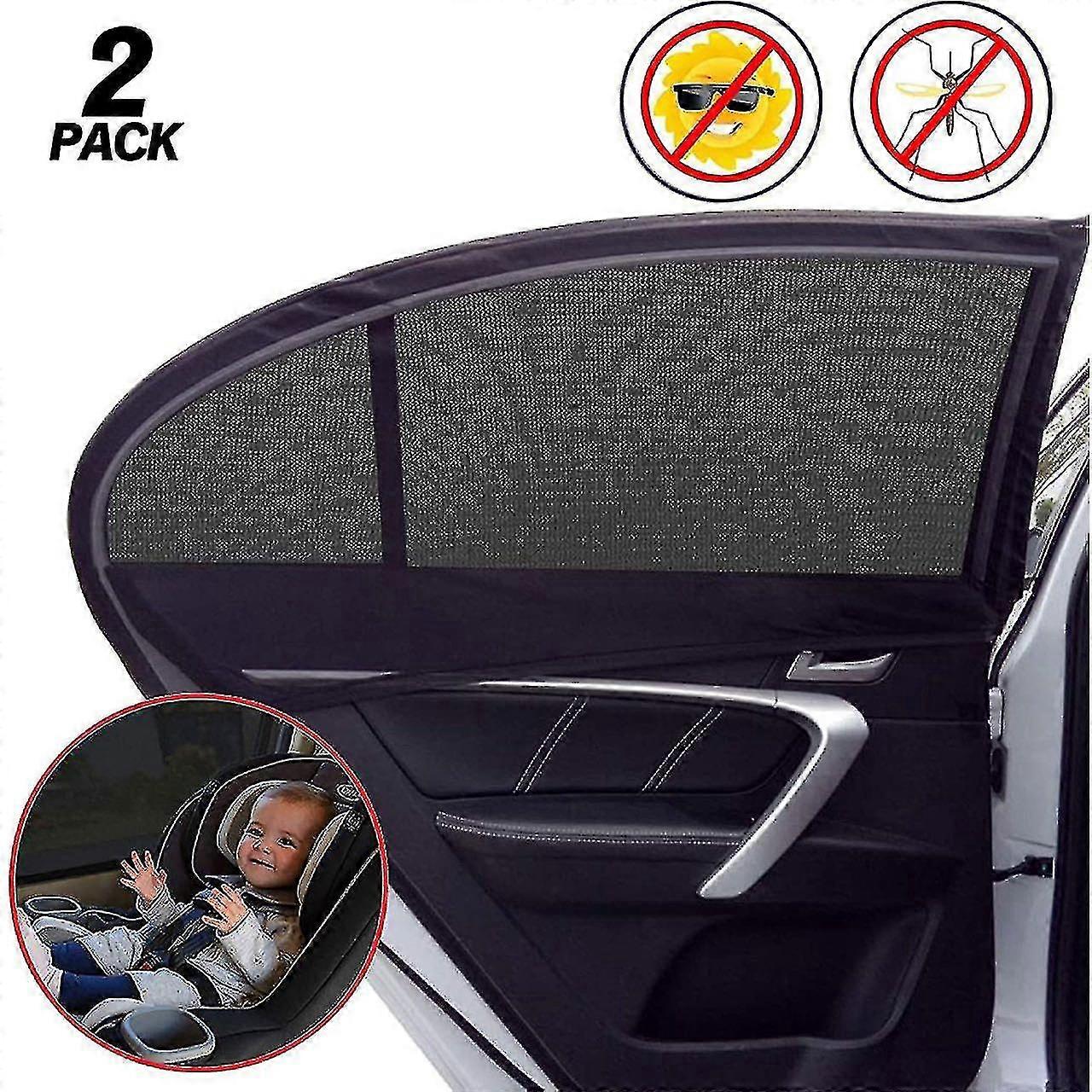 2pack Universal Car Sun Mesh Blind Rear Window Uv Protector Sun Shade