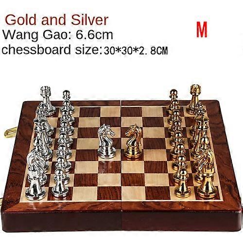 Set di scacchi medievali di lusso Gioco da scacchiere pieghevole in legno portatile con scacchiera 32 Regalo di gioco di scacchi classico fatto a mano