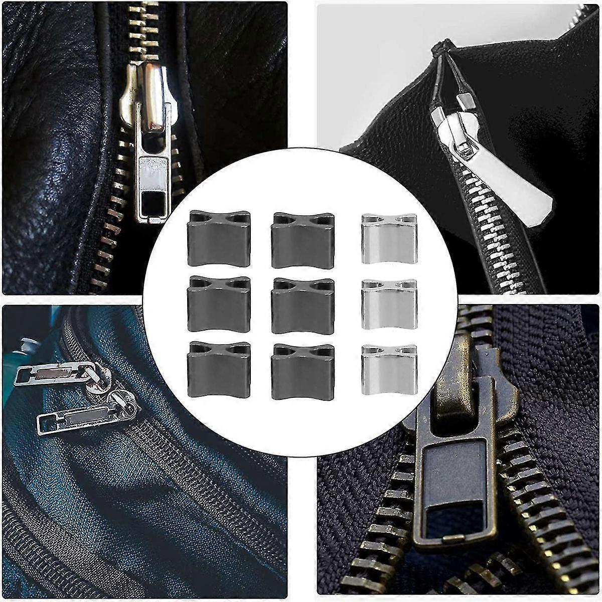 120 Pieces Metal Zipper Head Slider,4 Sizes Zipper Bottom Sliders Retainer Insertion Pin,zipper Sto