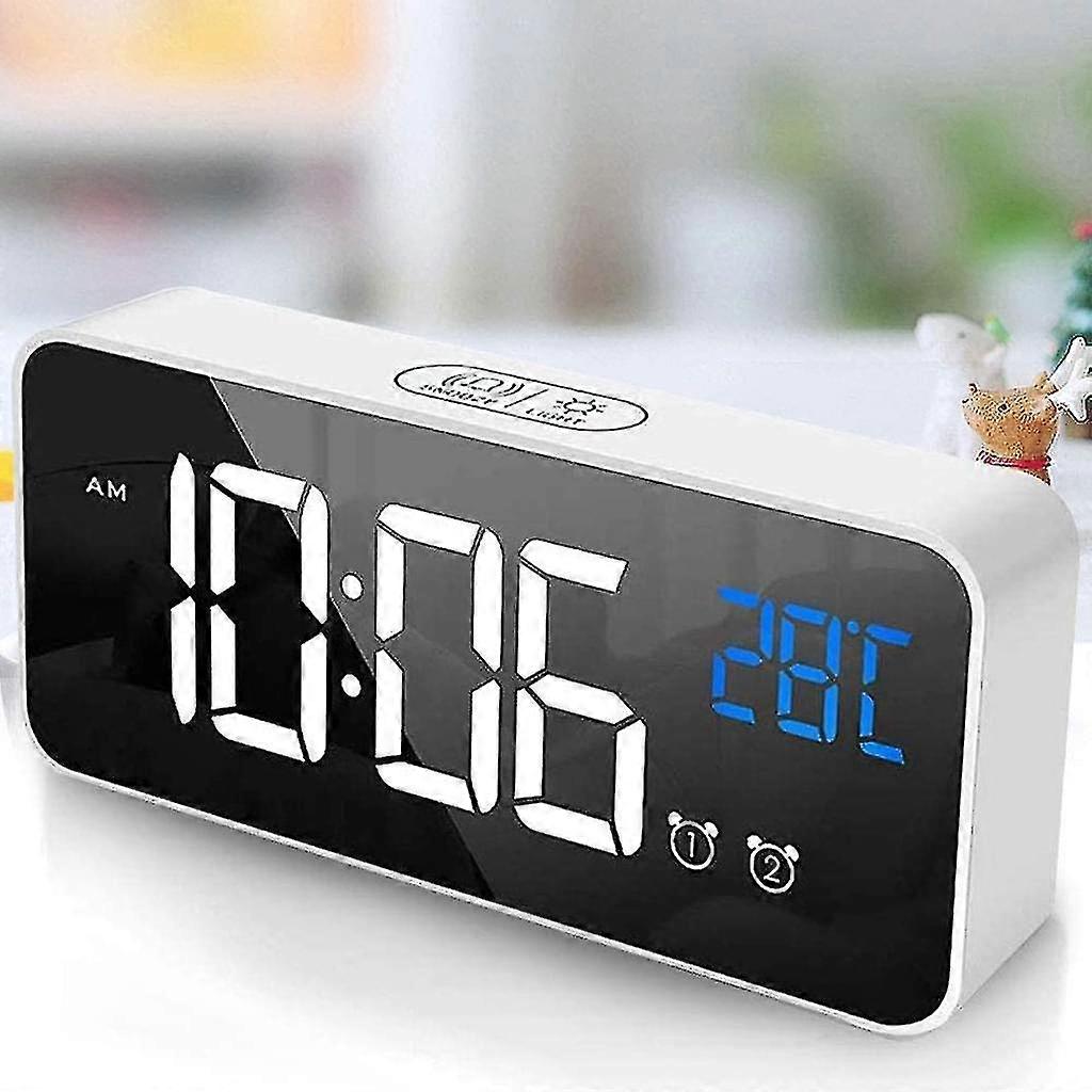 Digital Clock Large Display, Led Electric Alarm Clock Mirror Makeup-