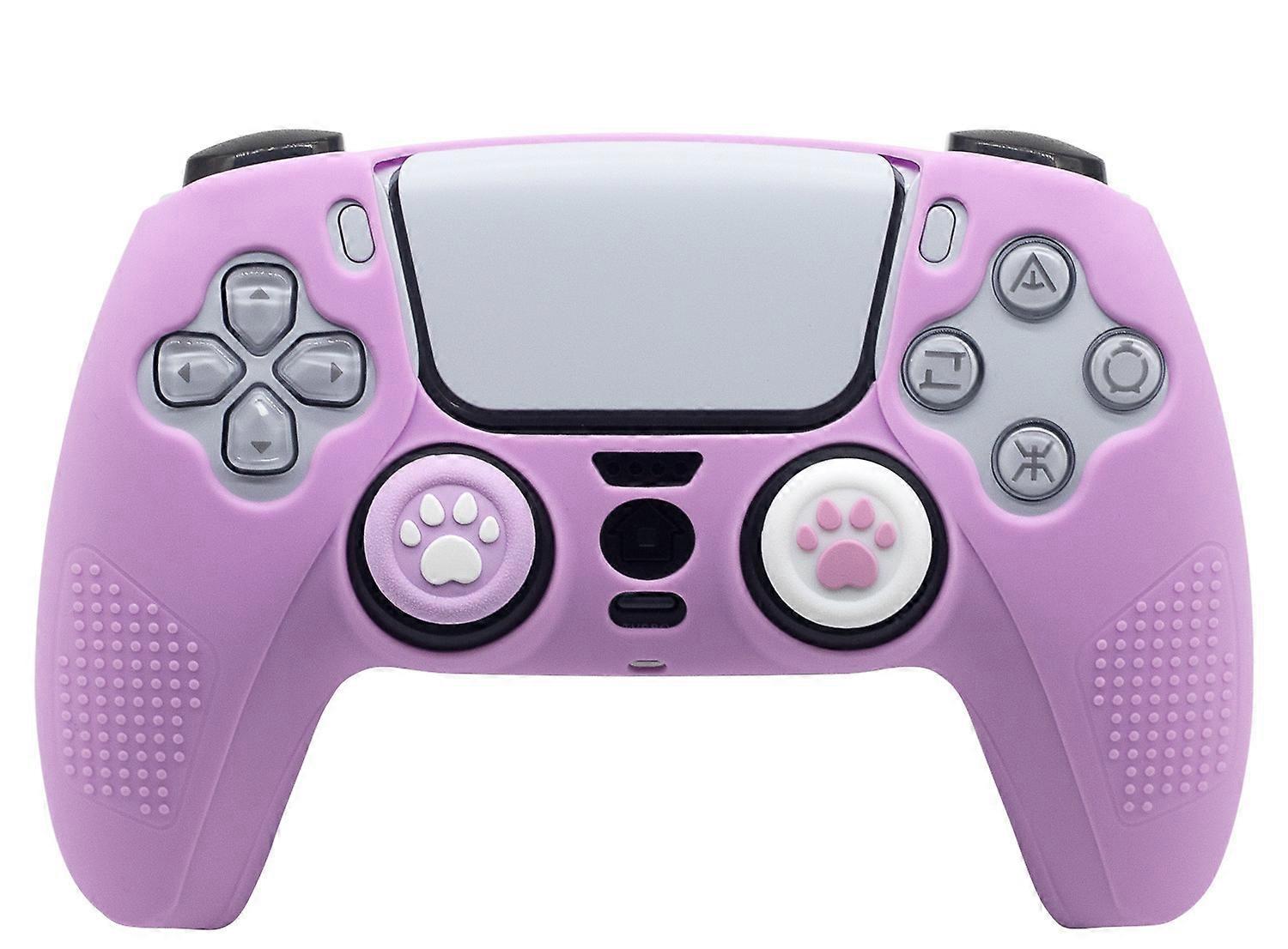 Silikon-Griffabdeckung für PS5-Controller, rutschfeste Hautschutzhülle mit 2 Daumengriffkappen für PS5 Wireless Controller