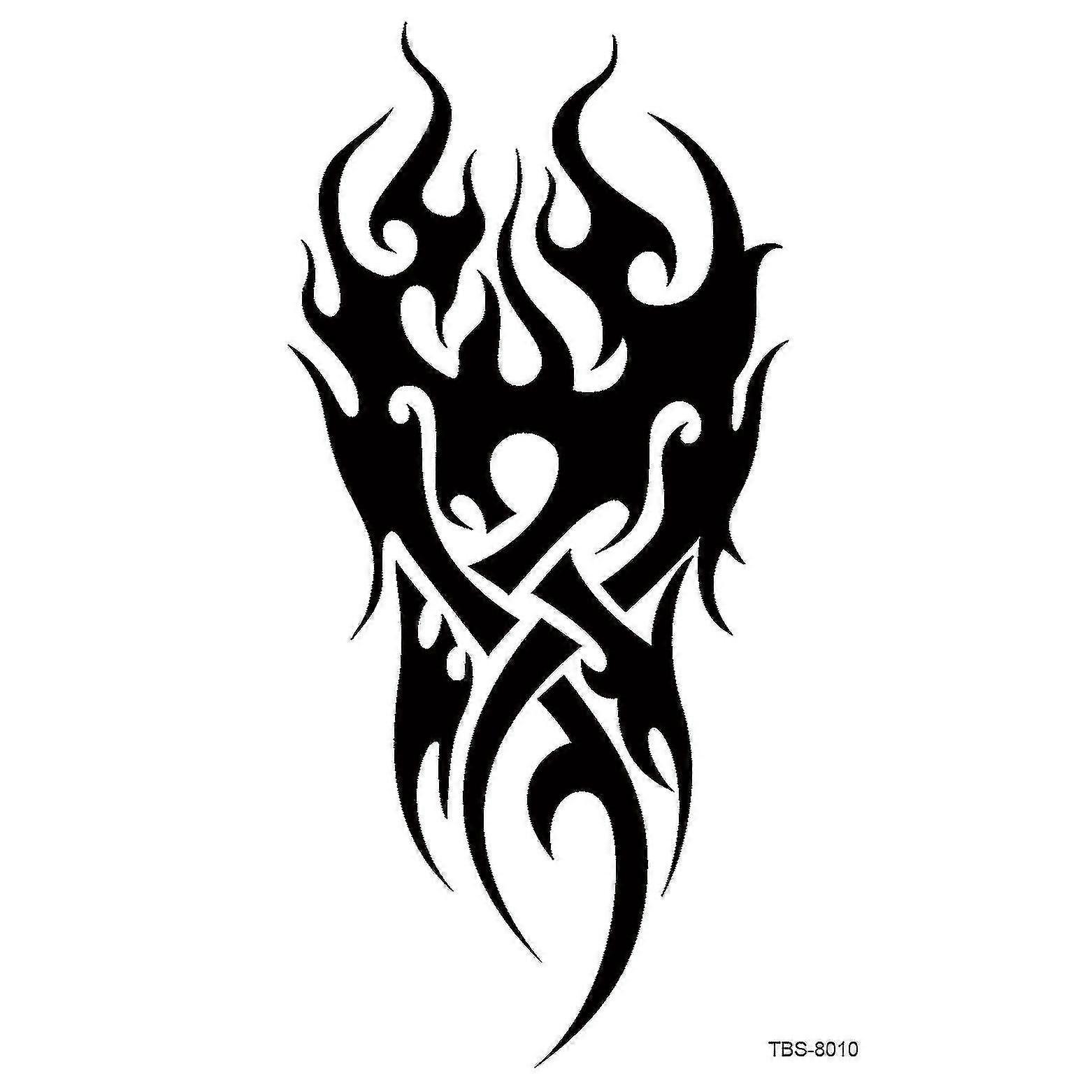 10db ideiglenes tetoválás férfiaknak fekete törzsi totem test art smink matricák félkar hamis tetoválás vízálló