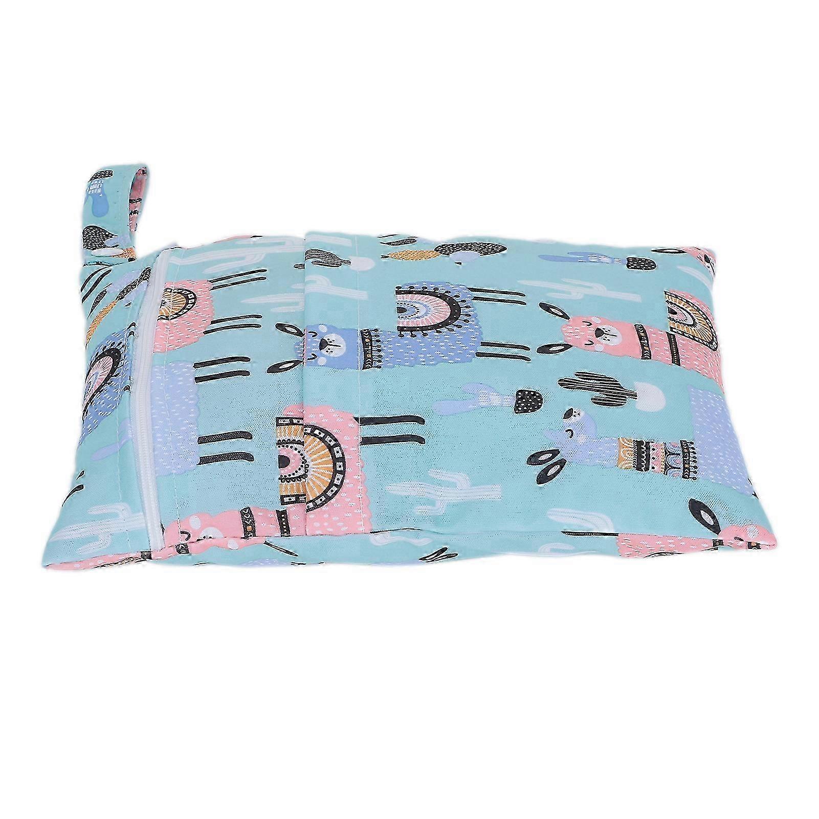 Wet Dry Diaper Bag with Double Zippers for Travel Portable Nappy Storage in Cute Patterns