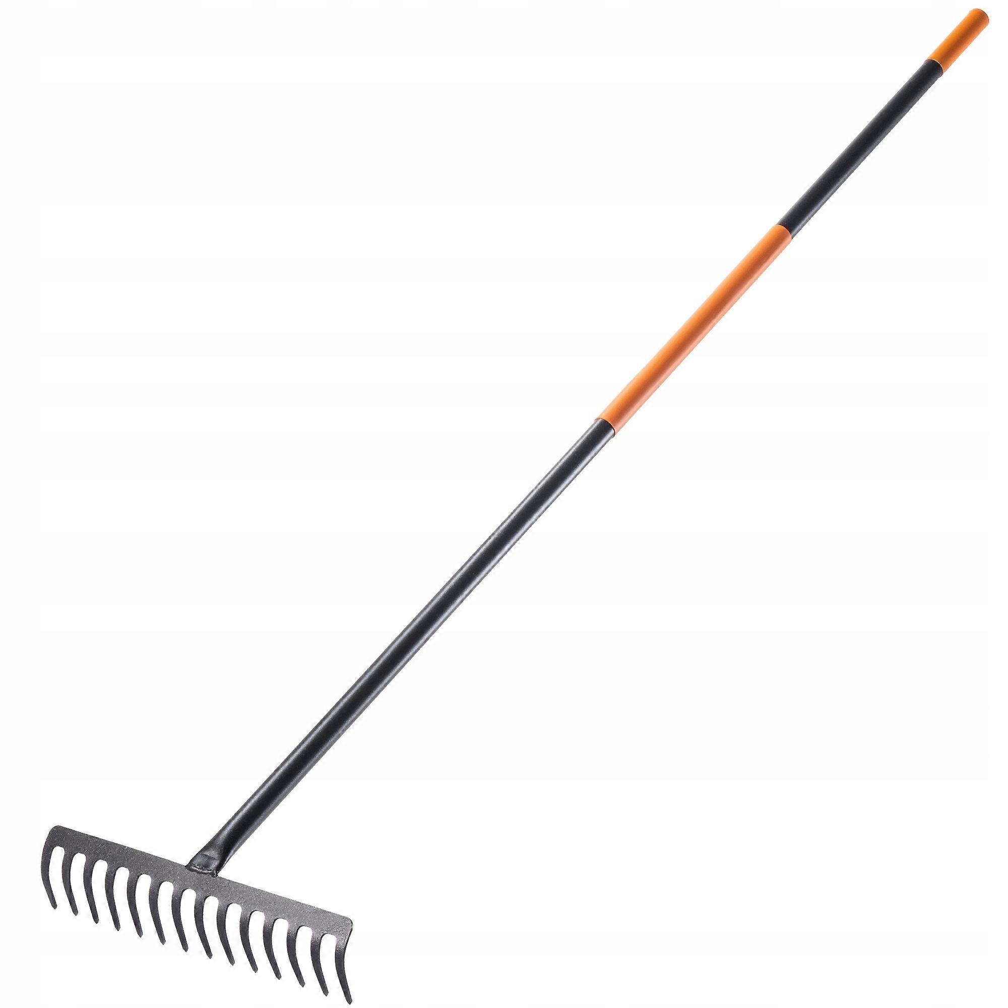KADAX Metal Rake 14-Tine Grass Leaf Handle