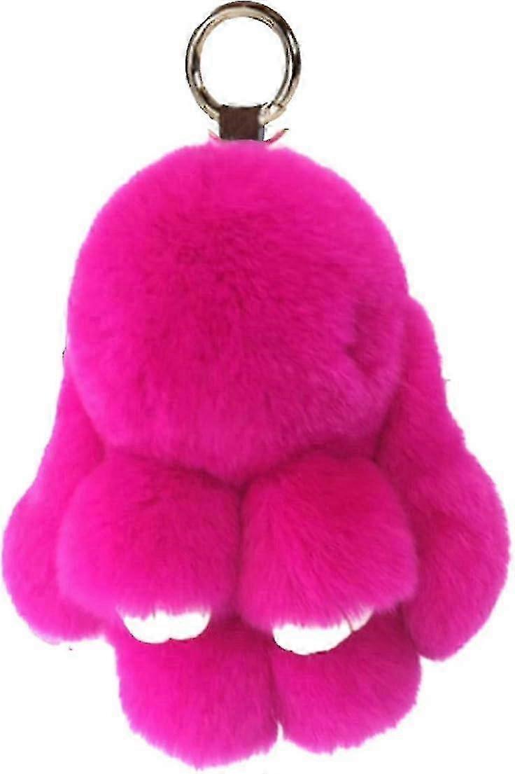 SQCLV Bunny Keychain Cute Rex Rabbit Fur Keychain Car Handbag Keyring
