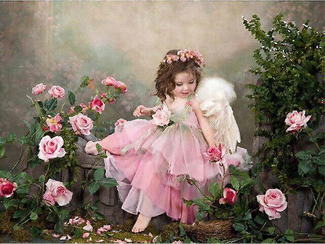 Dww-30 x 40 cm, Girl with Wings Diamond Painting Diamond Embroidery Painting5D Canvas Painting for Children and Adults, Rhinestone Puzzle Set, Drawing