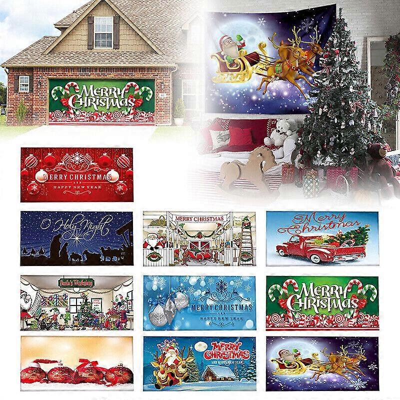 7x 16 Ft Frohe Weihnachten Banner Garagentor Abdeckung Große Tür Abdeckung