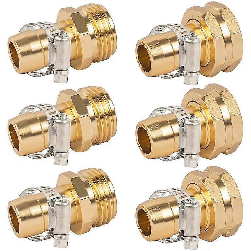 3Sets Garden Hose Repair Connector,Claps Female&Male Garden Hose Fittings for 3/4in & 5/8in Repair