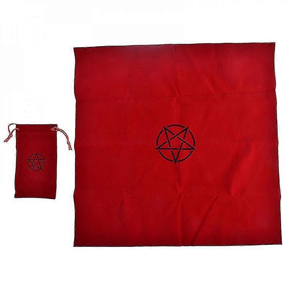 Toalha de Mesa de Tarô Pentagrama Com Bolsa Veludo Altar Pano de Tarô Pentacles Mat CRD