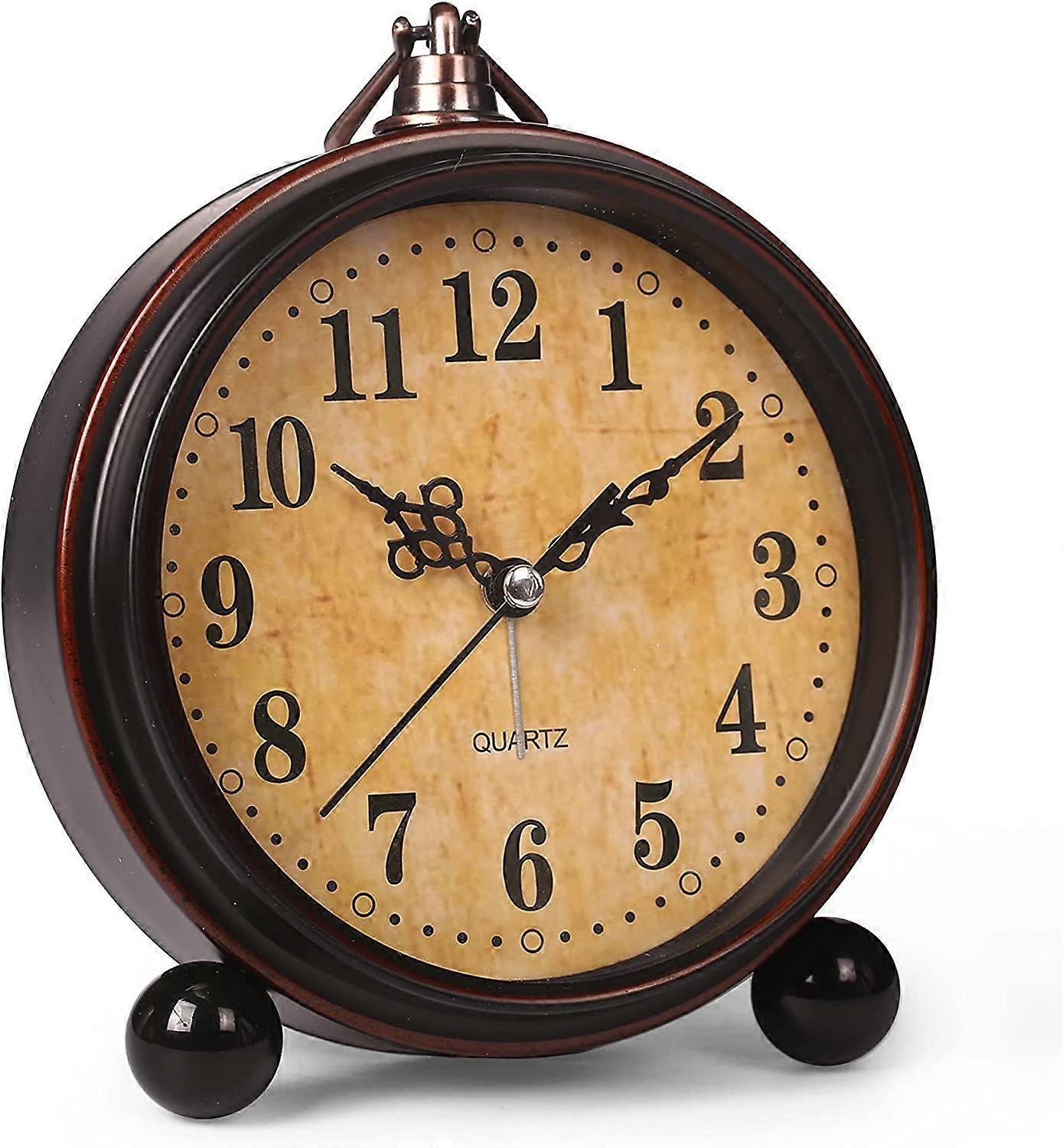 XYC Battery Alarm Clock,Night Light,Vintage Hangable Super Silent Non Ticking Analog Table Clock for Bedroom Bedside, Desk,Shelf