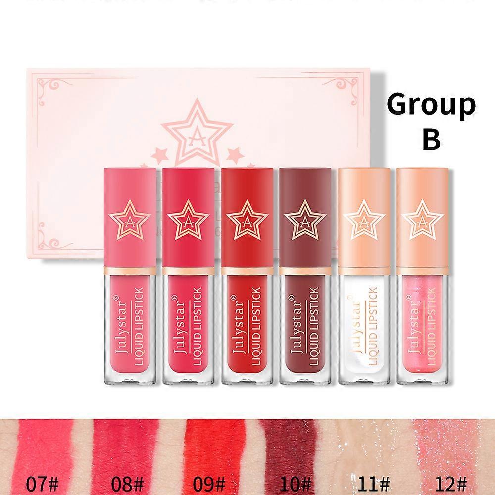Cosmetic lip and cheek dual-use matte lip glaze set, natural long-lasting, non-fading, non-stick matte lipstick