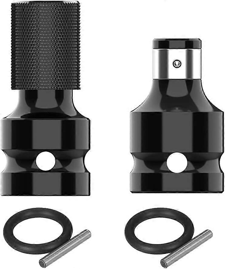 2 Piece Socket Adapters 1/2" Square to 1/4" Hex Hex Ratchet Socket Quick Release Chuck Converter for Screwdriver Bit Holder and Impact Ratchet -Steel