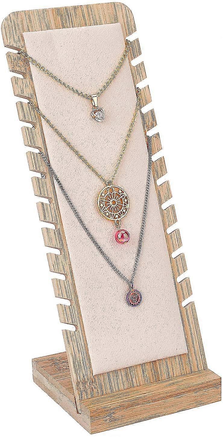 12 Slot Collana Gioielli Display Stand Scrivania Display Plate Collana Display Stand Catena lunga Palmare