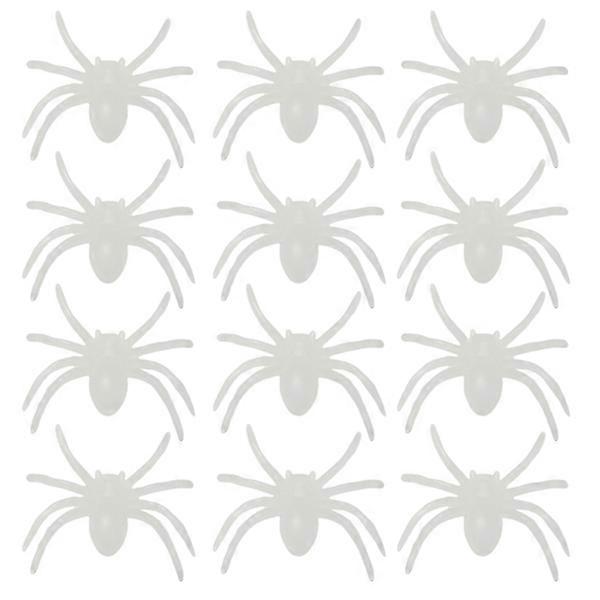 1 Set 12Pcs Halloween Simulation Spiders Luminous Artificial Spiders (Random Color Style)