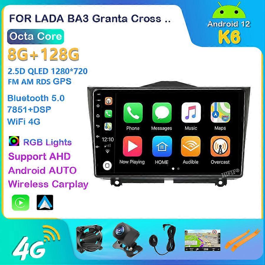 For LADA Granta Cross 2018 2019 Car Radio Multimedia Video Player Navigation stereo GPS Android 12 No 2din 2 din dvd