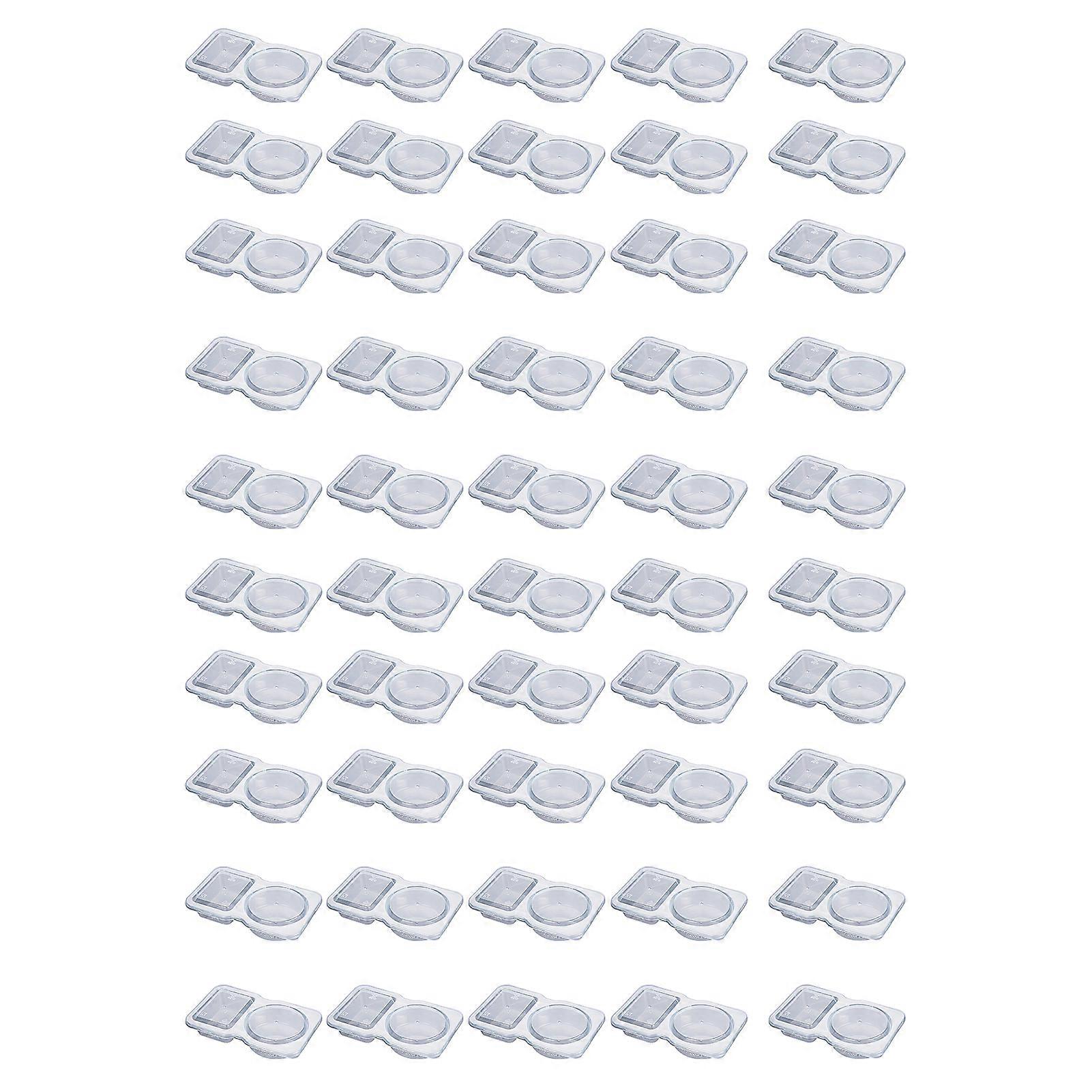50Pcs Double-Walled Condiment Containers with Lids 2 Compartment Sauce Box for Snacks Salad Dressings Reusable Snack Containers for Travel Sampling