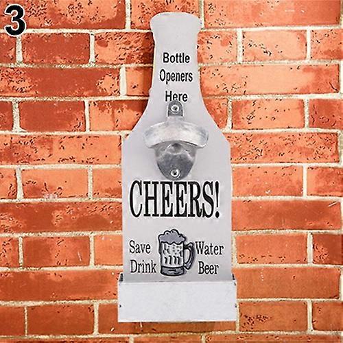 1Pc Retro Creative Wall Mounted Beer Style Decorative Hanger Bottle Opener