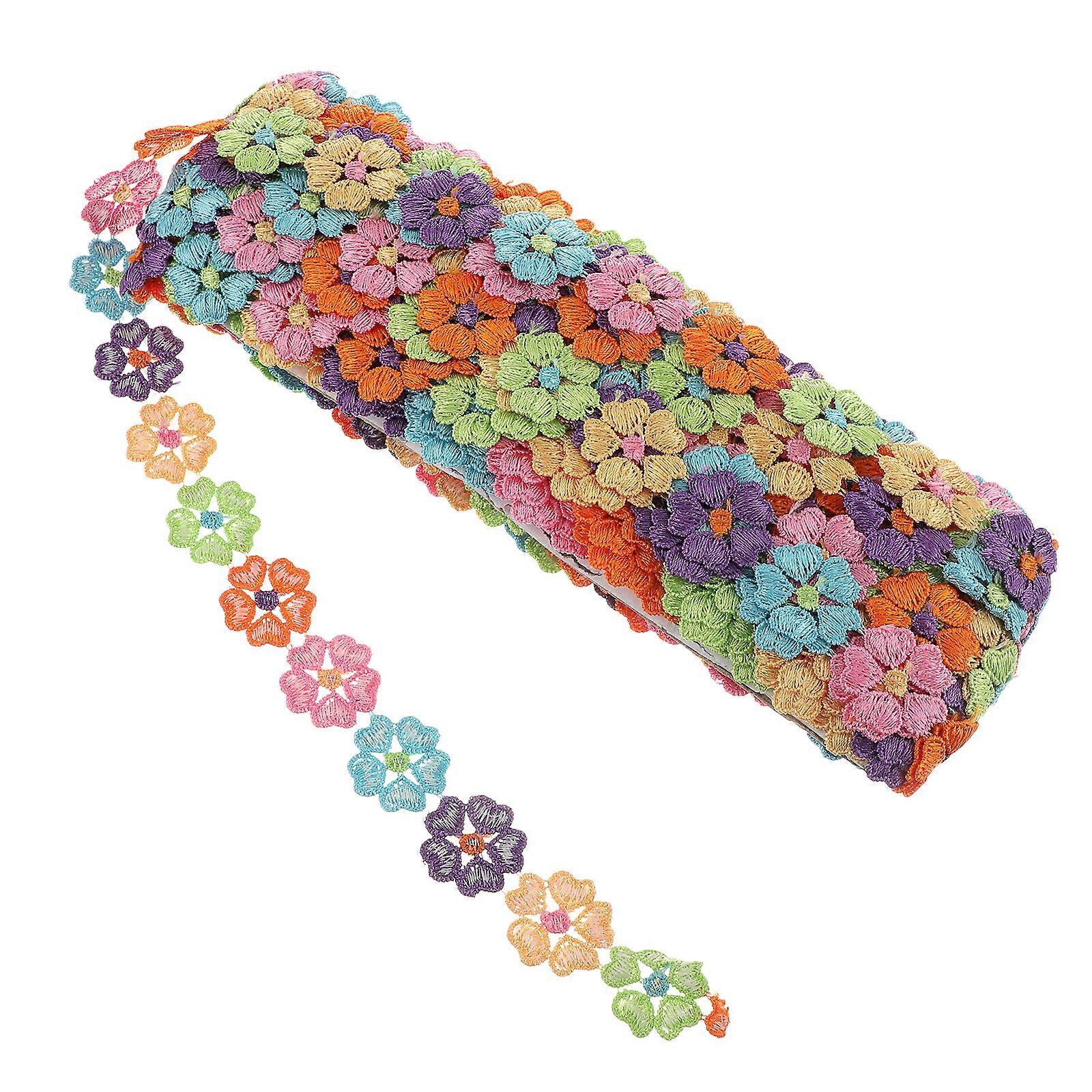 Decorative Embroidered Floral Ribbon Clothes Sewing Colorful Lace Trims