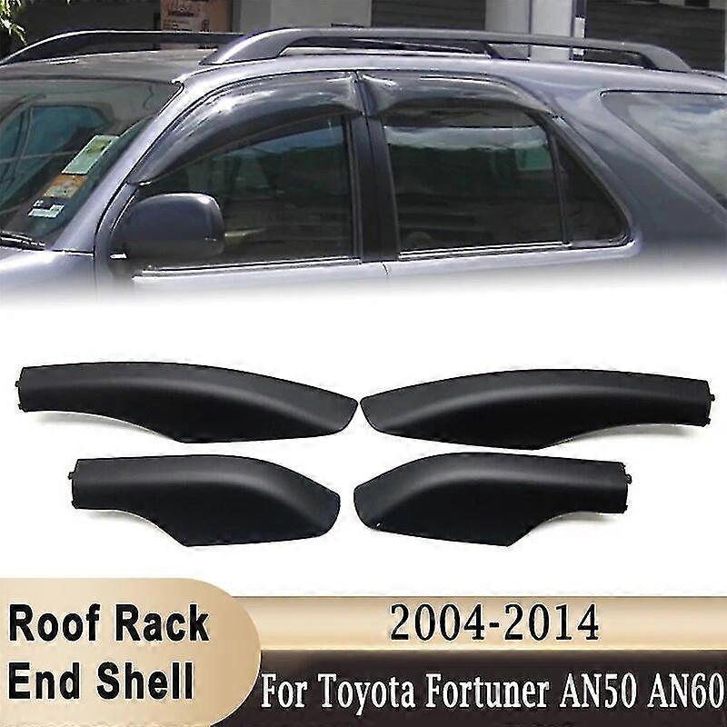 لتويوتا فورتشنر AN50 AN60 2004-2014 4 قطع سقف رف الأمتعة بار السكك الحديدية نهاية شل Plasitc حماية كاب ماتي أسود