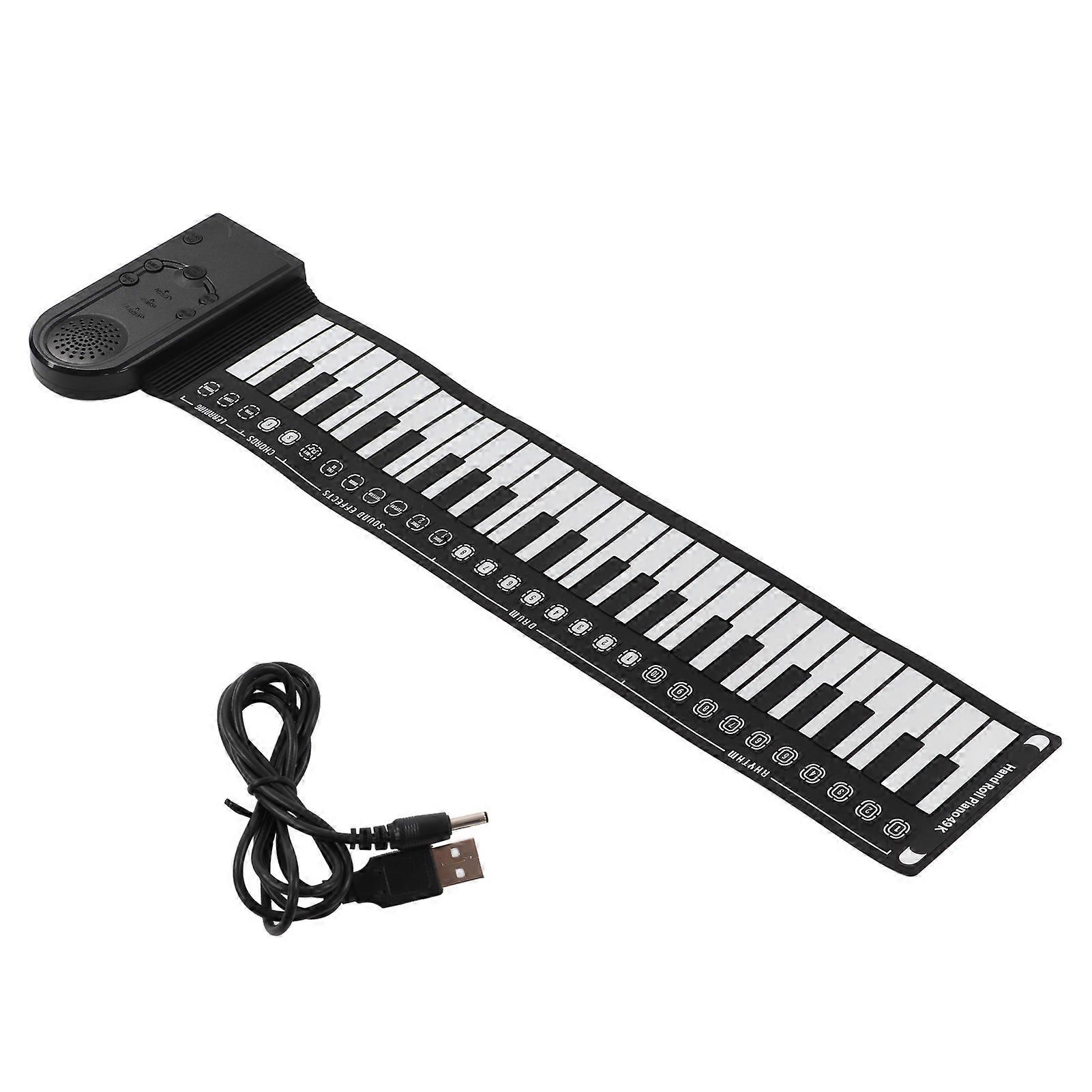 Hand Roll Piano 49 Key Portable Foldable Electric Keyboard Piano with Speaker for Beginners Musical Instrument