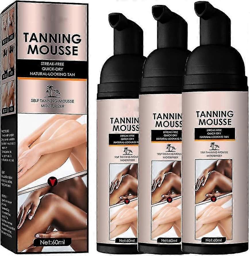 Darker Self Tanner,summer Mousse| Color-correcting Hydrating Tanning Mousse 1 Hour Sunless Tanner Mousse No Fake Tan Smell
