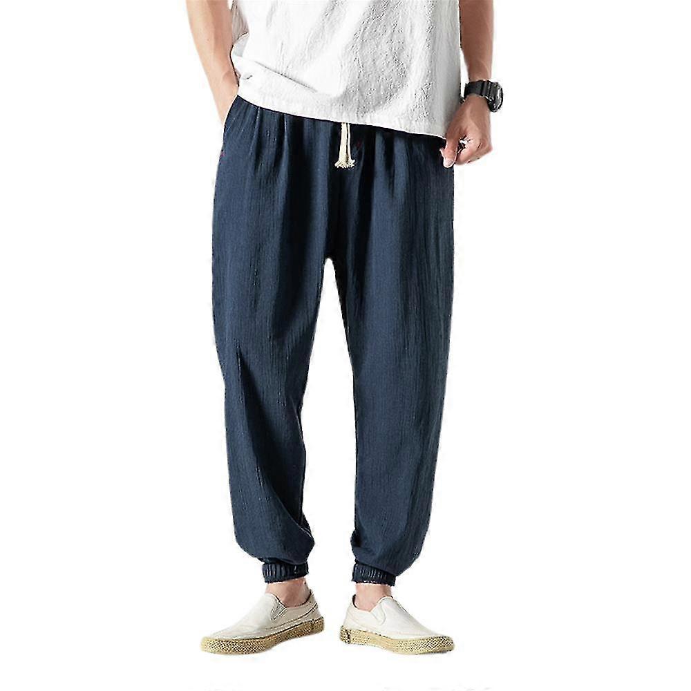 Plus Size Men's Casual Drawstring Elastic Waist Pants Trousers