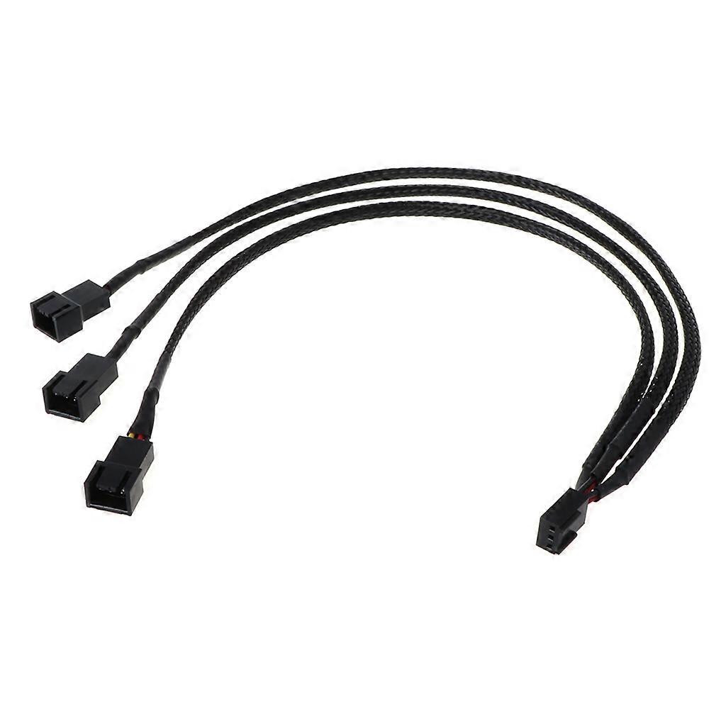 3-Pin PWM Fan Power Supply Cable 1 to 3 Splitter 3 Way Extension Cable Hub 30cm
