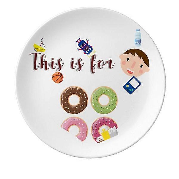 4ドーナツグループデザートパターン息子デザートプレート装飾磁器8インチディナーホーム
