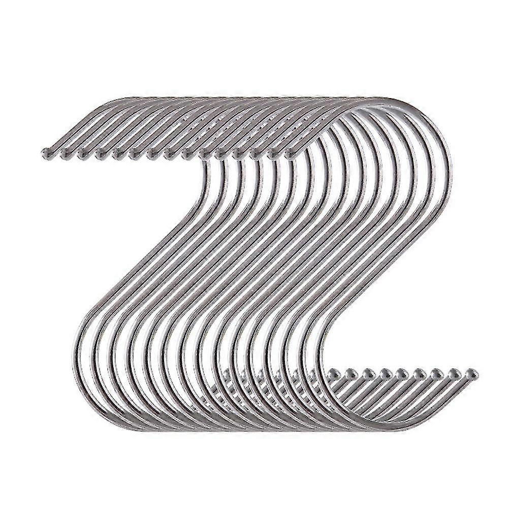 15 Pack Heavy Duty  S Shape Stainless steel  Hooks Multiple uses Tools (Large)