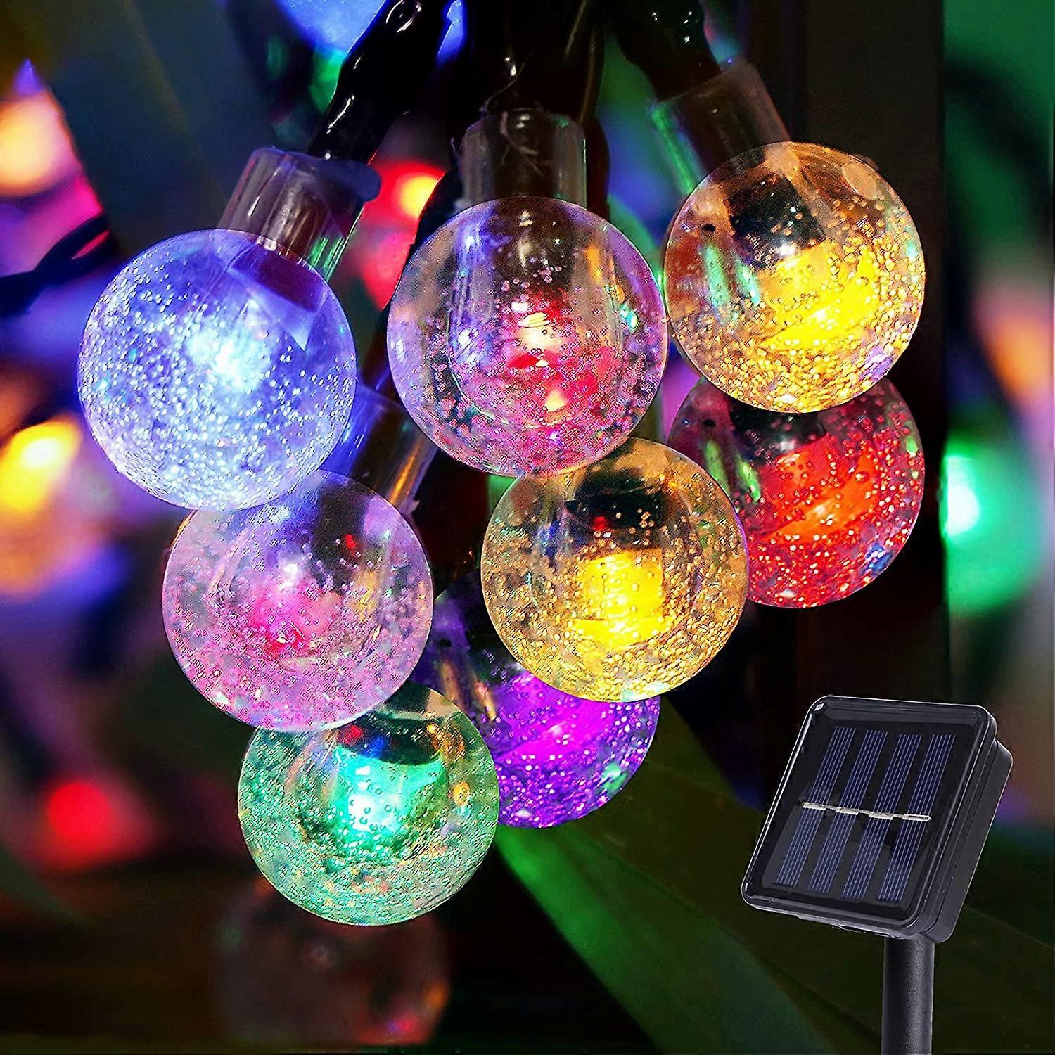 Dww-Solar String Lights, 60 LEDs 11M Color Crystal Balls Light, 8 Modes Αδιάβροχα Ηλιακά Φώτα, Για Εξωτερική Διακόσμηση, Κήποι, Αίθρια, Γάμοι, Pa