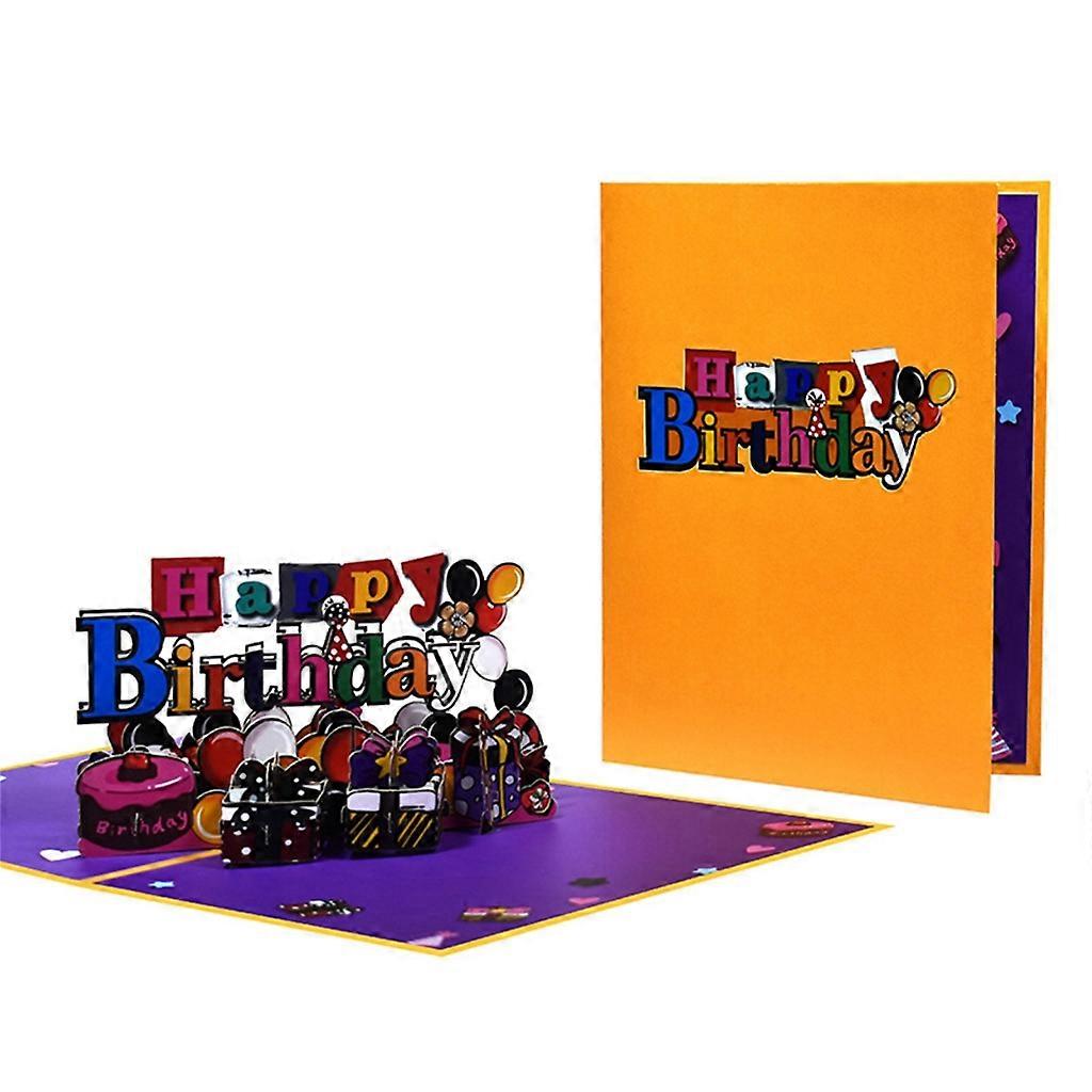 3D Pop up Letters Birthday Card Handwriting Blessing Thank Card Ornament
