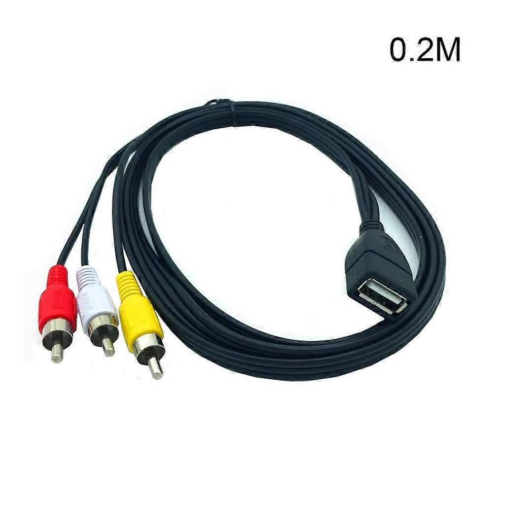 USB A hun til 3RCA lydvideokabel fører tv-lydvideoadapter 0.2m / 1.5m