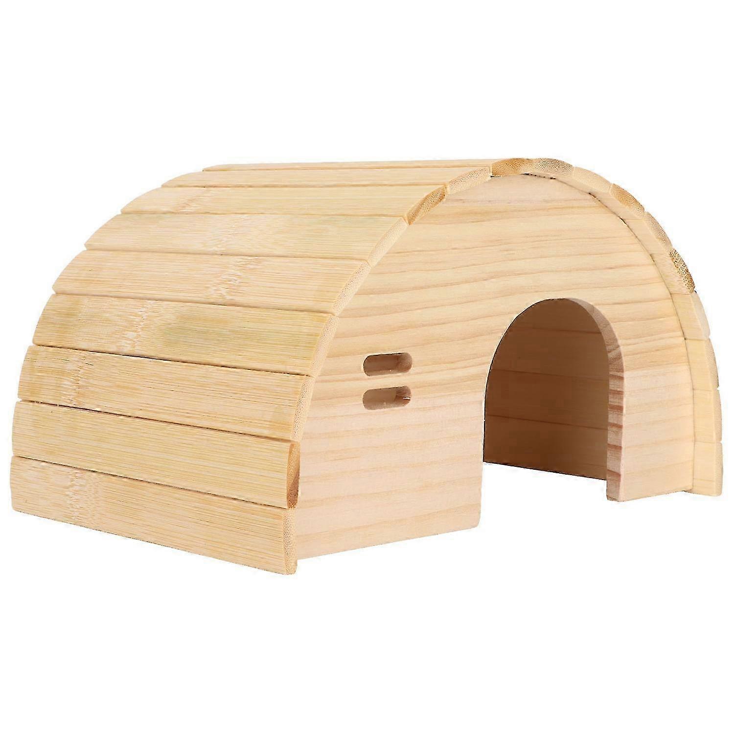 Hamster Wooden House Bite Resistance Arched Guinea Pig Wood Hideout for Hamster Dwarf Hamster Golden