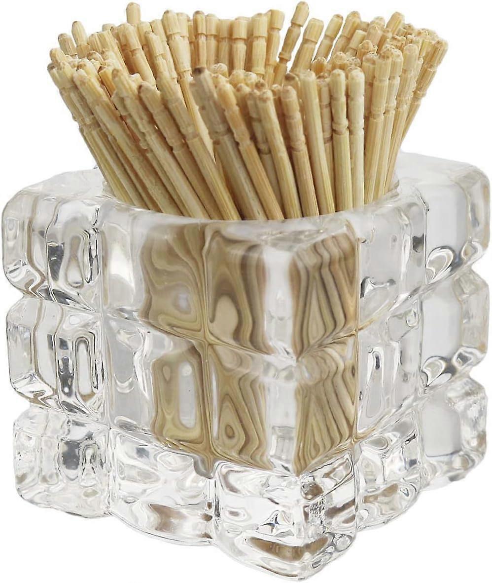 2  PCS  Toothpick Holder, Decorative Glass Toothpick Jar .