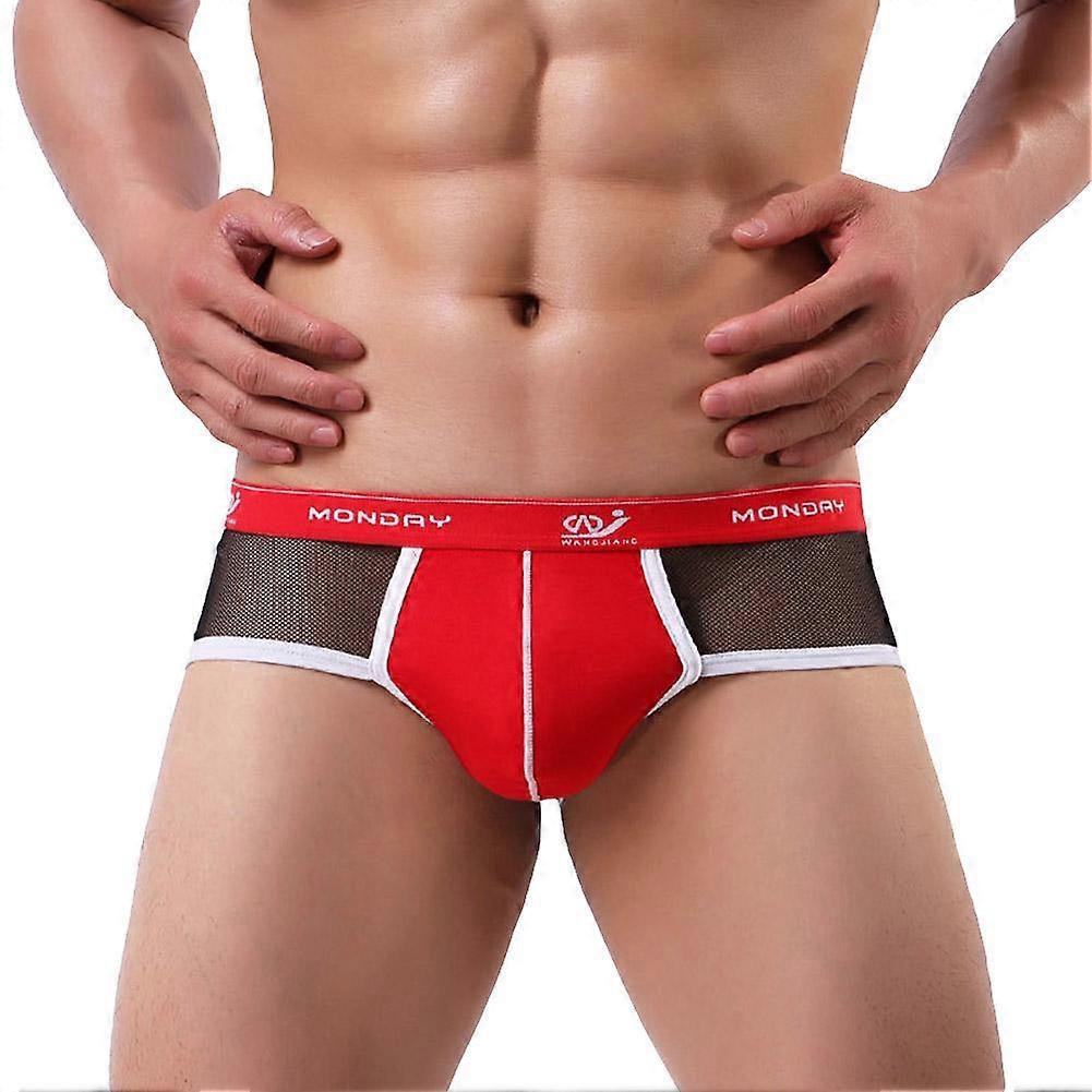 Men Underpants Convex Underwear Briefs Elastic Mesh Breathable Sexy Low Waist