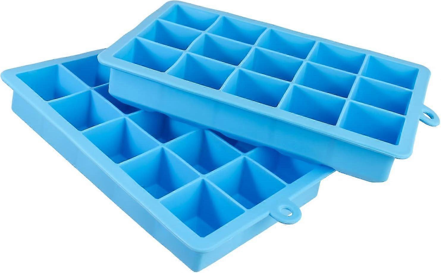 Silicone Ice Cube Tray 15 Square Food Grade Ice Cube Moulds - Pack Of 2