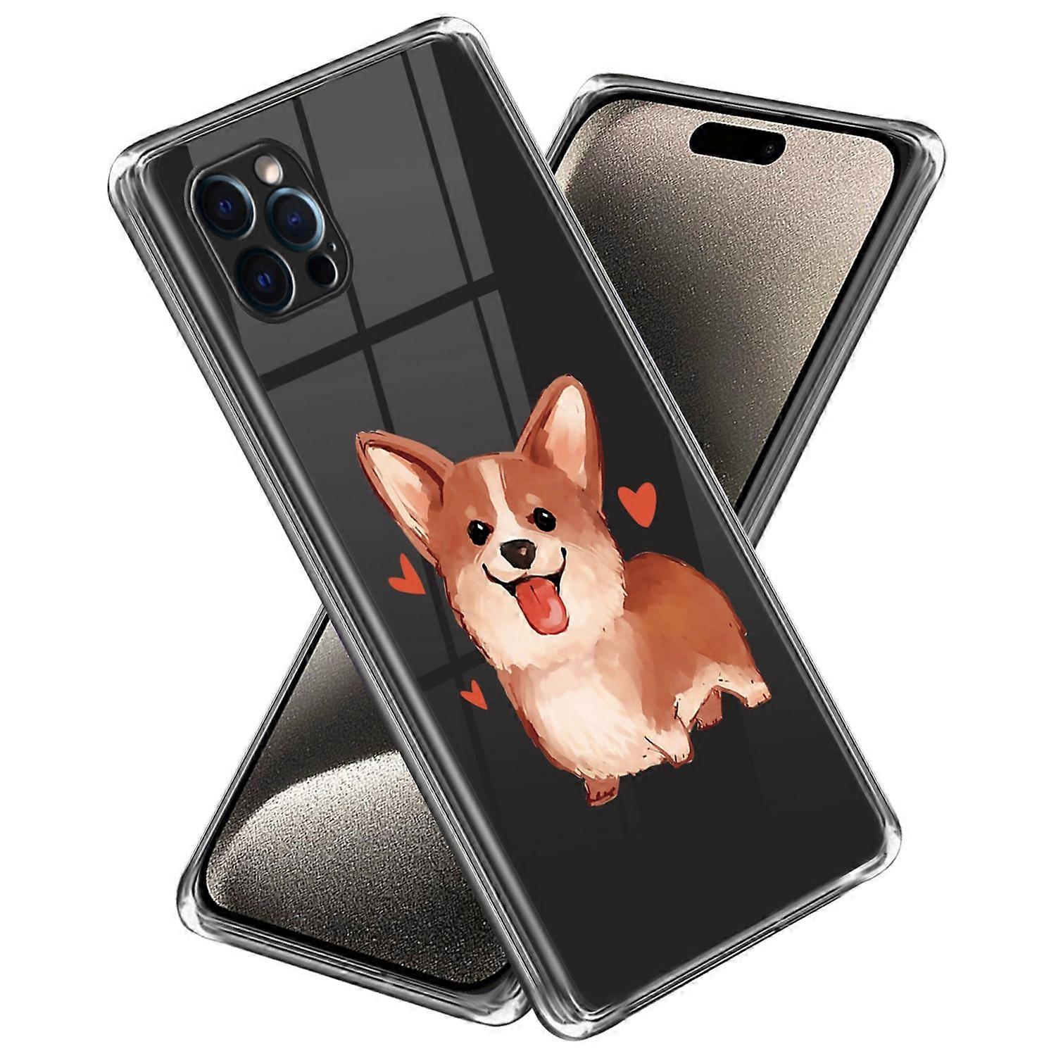 For iPhone 16 Pro Max Case Pattern Printed Shockproof TPU Phone Cover - Dog