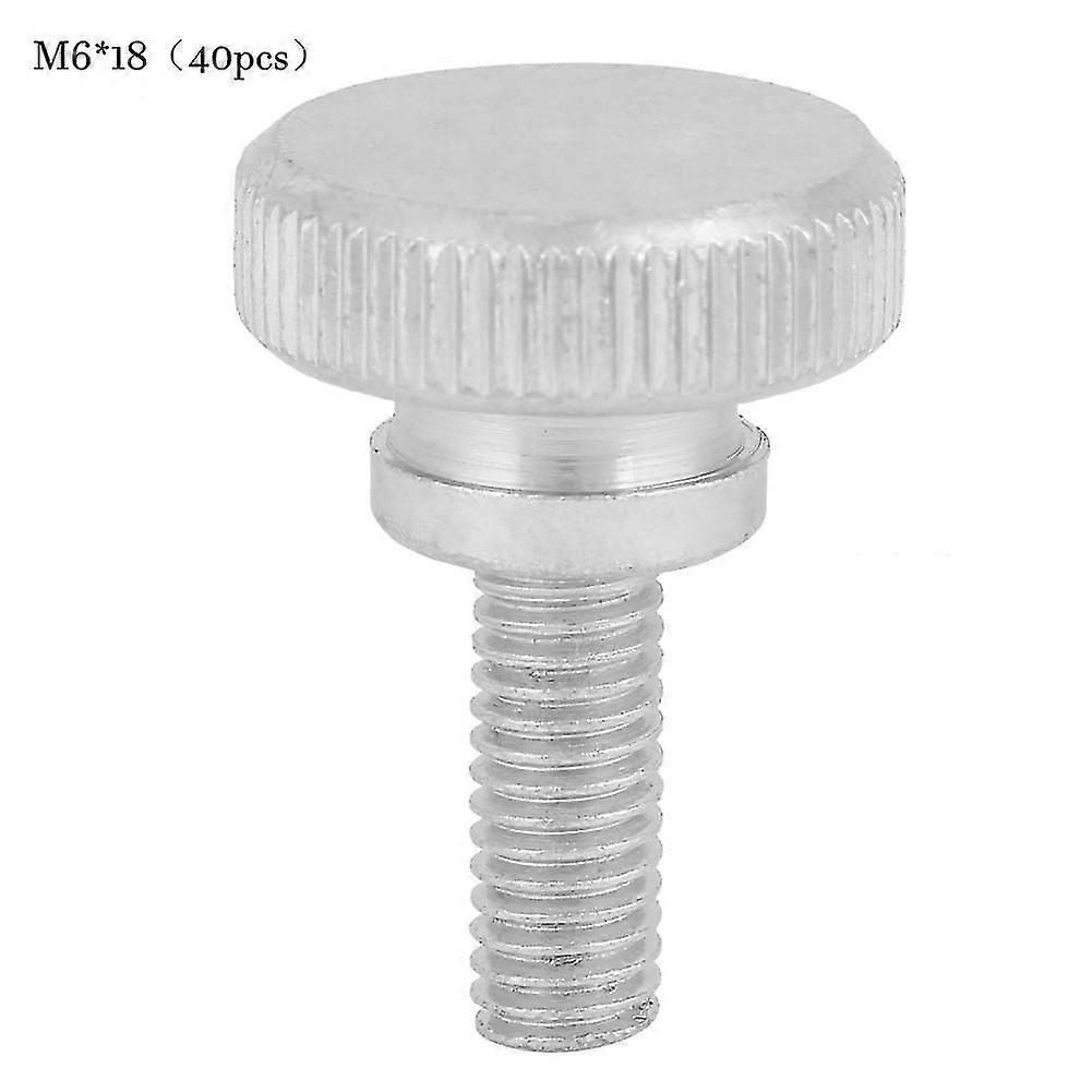 40 stk M6 sinkbelagt karbonstål flate riflede hodebolter tommelskruer (M6 * 18)