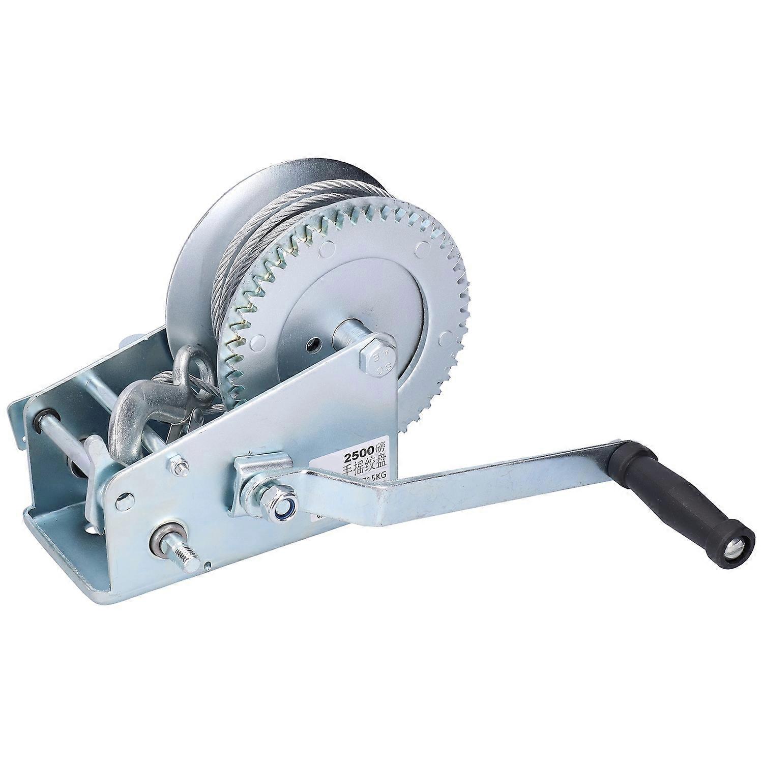 Hand Winch Self?Locking CW/CCW Alloy Steel Manual Towing Winch 2500lbsHand Crank Winch for Lifting for Mines, Construction Sites, Warehouses, Factory Manual Winch SelfLocking CW CCW Alloy Steel Hand Shake Lifter