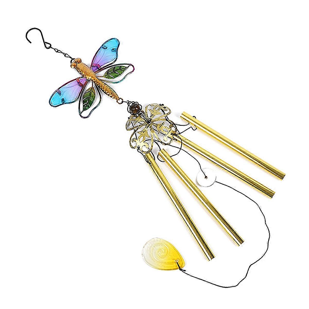 Dragonfly Wind Chime Glass Gardening Wind Chimes Pendant High Quality for Wall Window Door Ornament