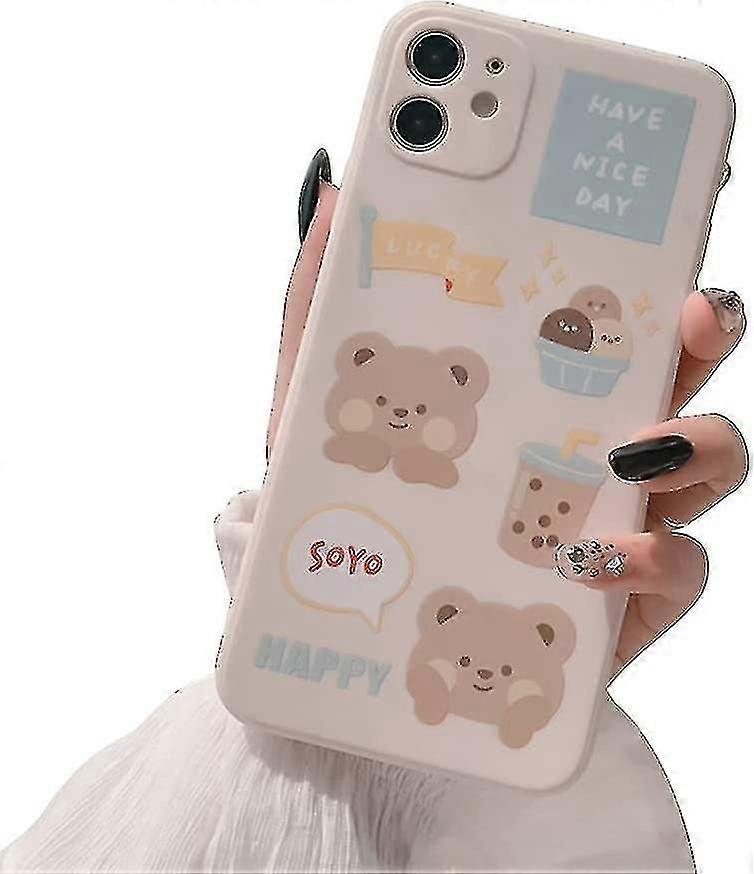 Iphone Case With Cute Bear 3d Cartoon Pattern$iphone Soft Silicone Cas