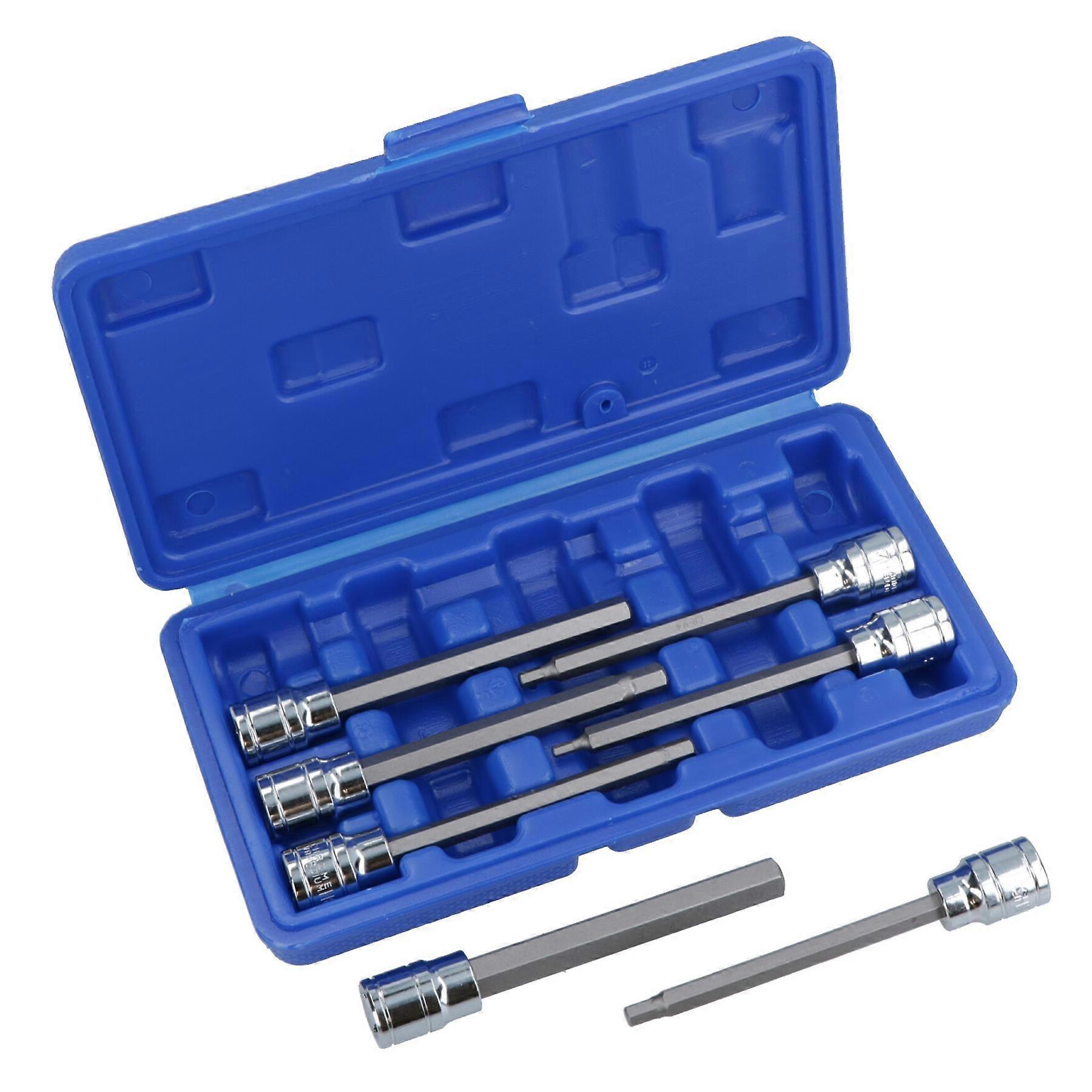 Metric MM Long Allen Hex Key Sockets 3mm – 10mm 7pc Set 3/8” Drive