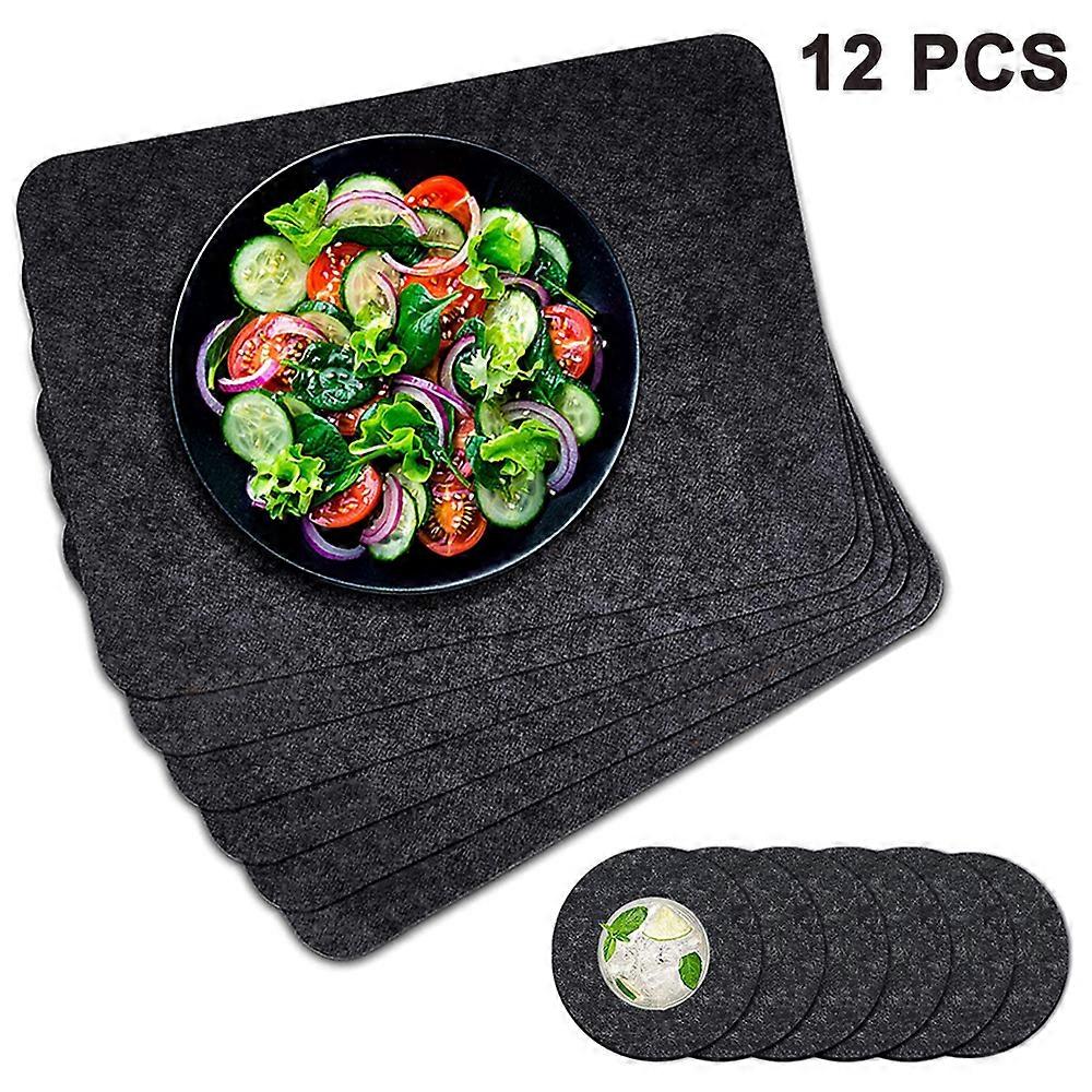 Felt Placemats, Heat-Resistant, Grey, Durable