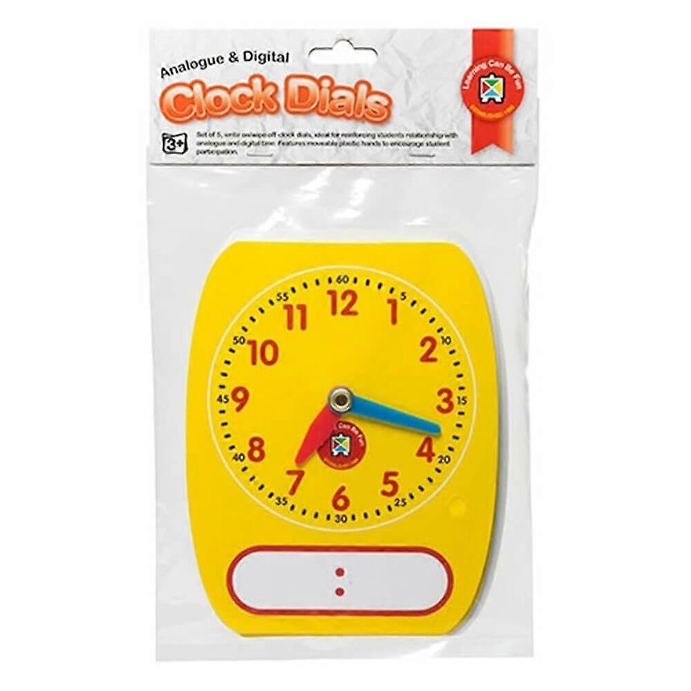 Learning Can Be Fun Polypropylene Analogue and Digital Write On Wipe Clock