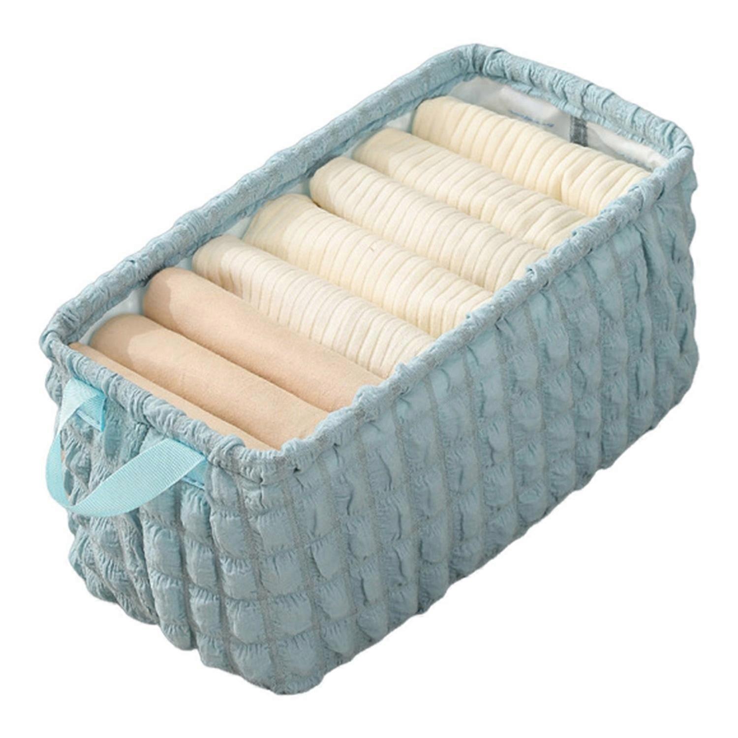 Pants Sweater Storage Box with Handle Large Capacity Foldable Design Stackable Wardrobe Clothes