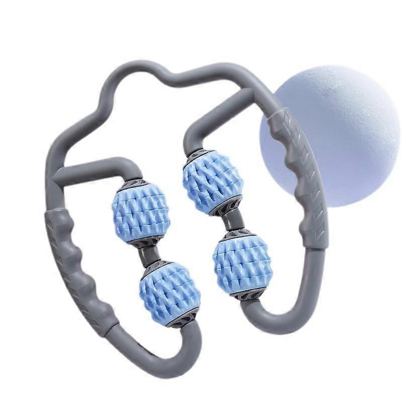 Leg Muscle Roller, Relieve Muscle Soreness, Thigh Calf Massage Roller Arm Elbow Fascia Hamstring (Fishbone pattern sky blue)