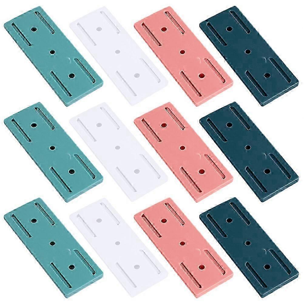 12pcs Socket Holders Adhesive Socket Fixers Punch Free Plug-in Socket Fixing Holders for Home Office