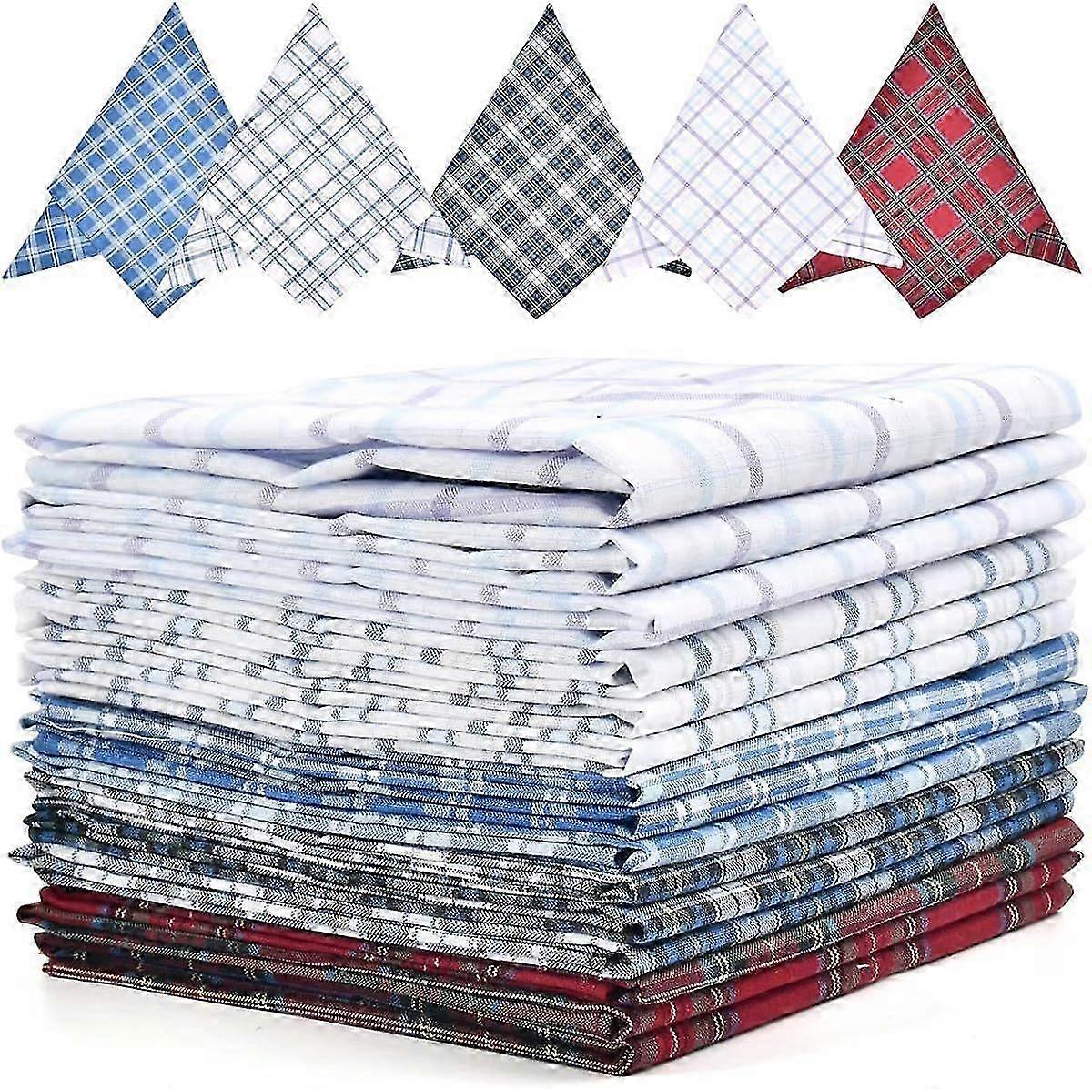 Mens Handkerchiefs Cotton - Large Multipack Pocket Squares