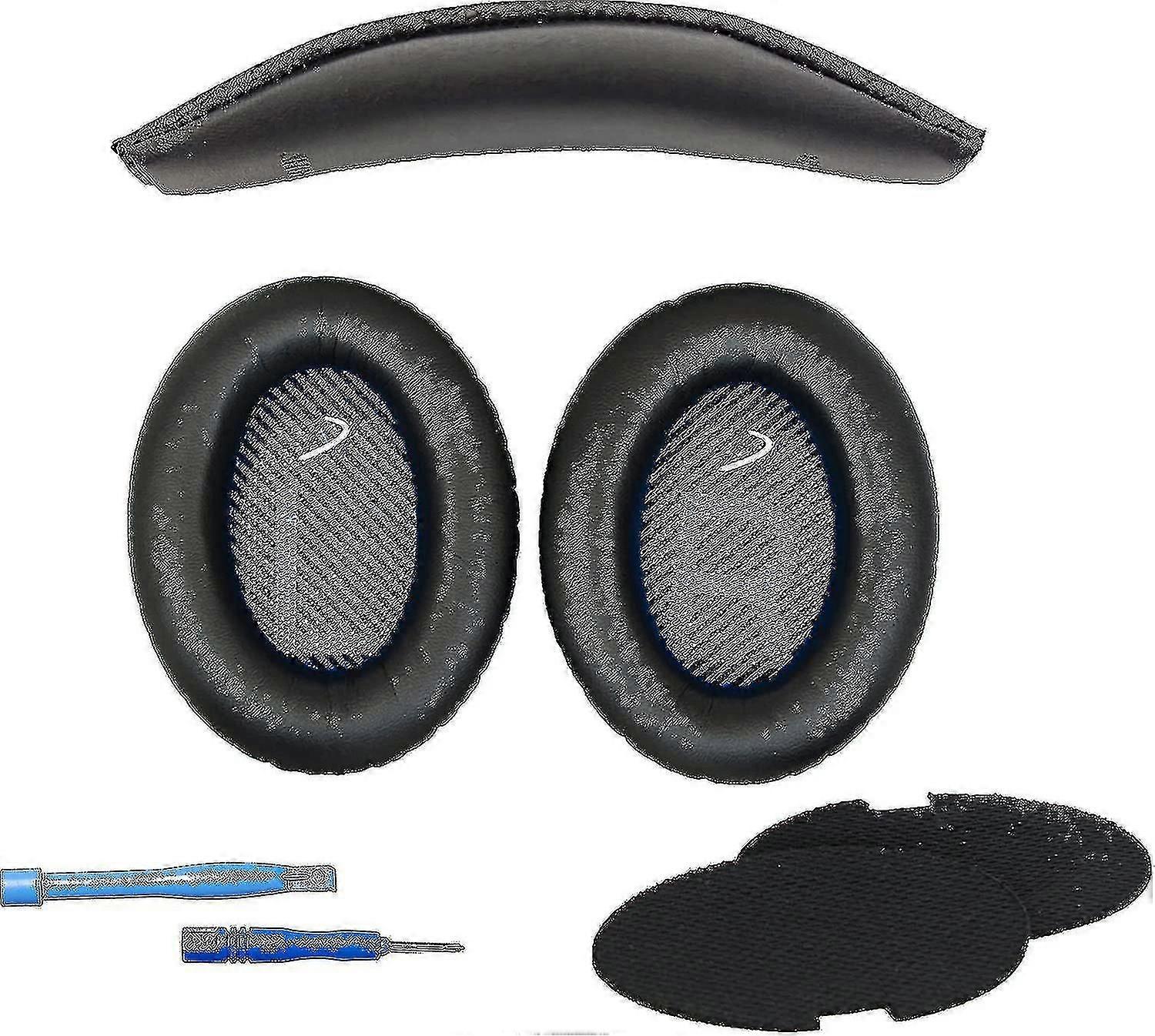 Replacement Qc15 Ear Pads / Qc2 Ear Pads And V2 Qc15 Headband Pad / Qc2 Headband Pad Cushion Compatible With Bose Quietcomfort 15 (qc15) And Bose Quie